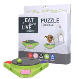 Ät Långsamt Lev Längre Pussel TRIANGLE Aktivitetsspel för hunden